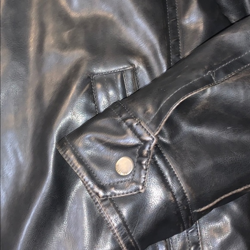 Tommy Hilfiger dark brown leather bomber jacket xl - Picture 3 of 5